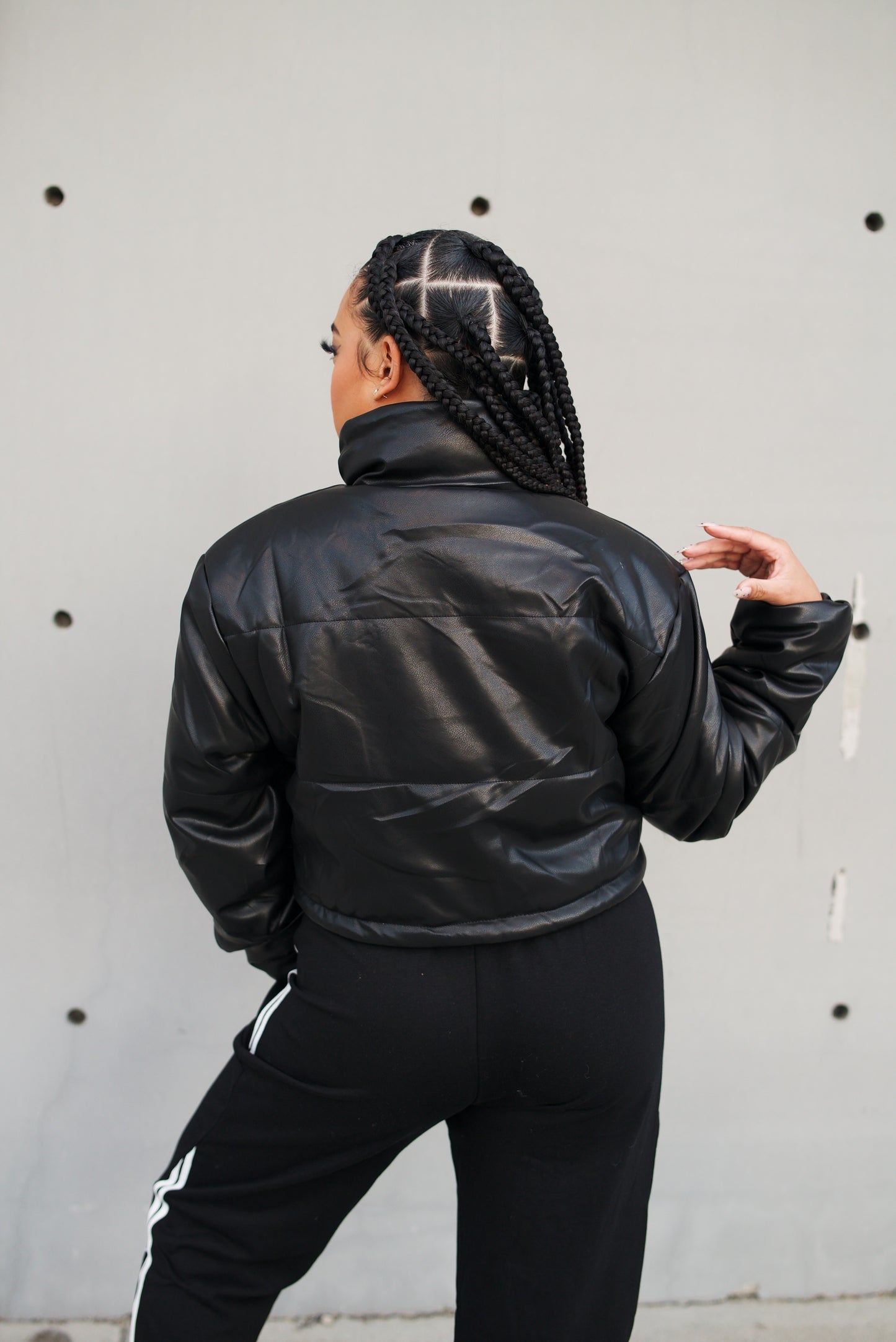Cozy Logo Cropped Puffer Jacket