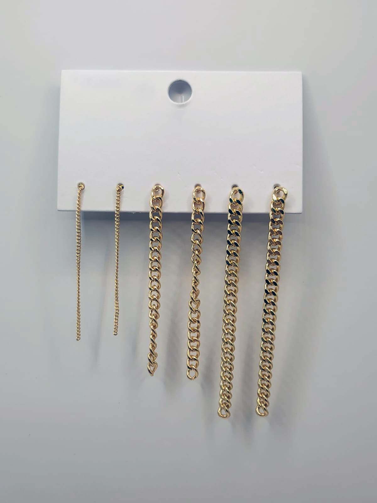 3-Set Mini Cuban Link Chain Earring