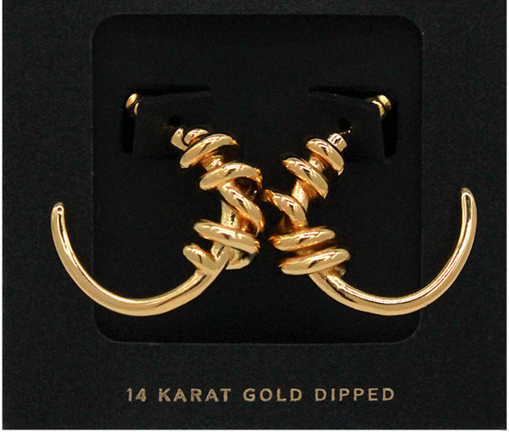 14K GOLD DIPPED SWIRL HOOP EARRING