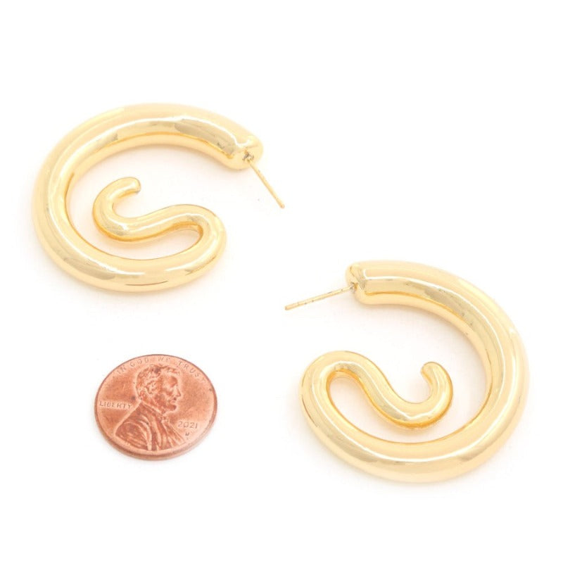 Swirl Gold Dipped Earring