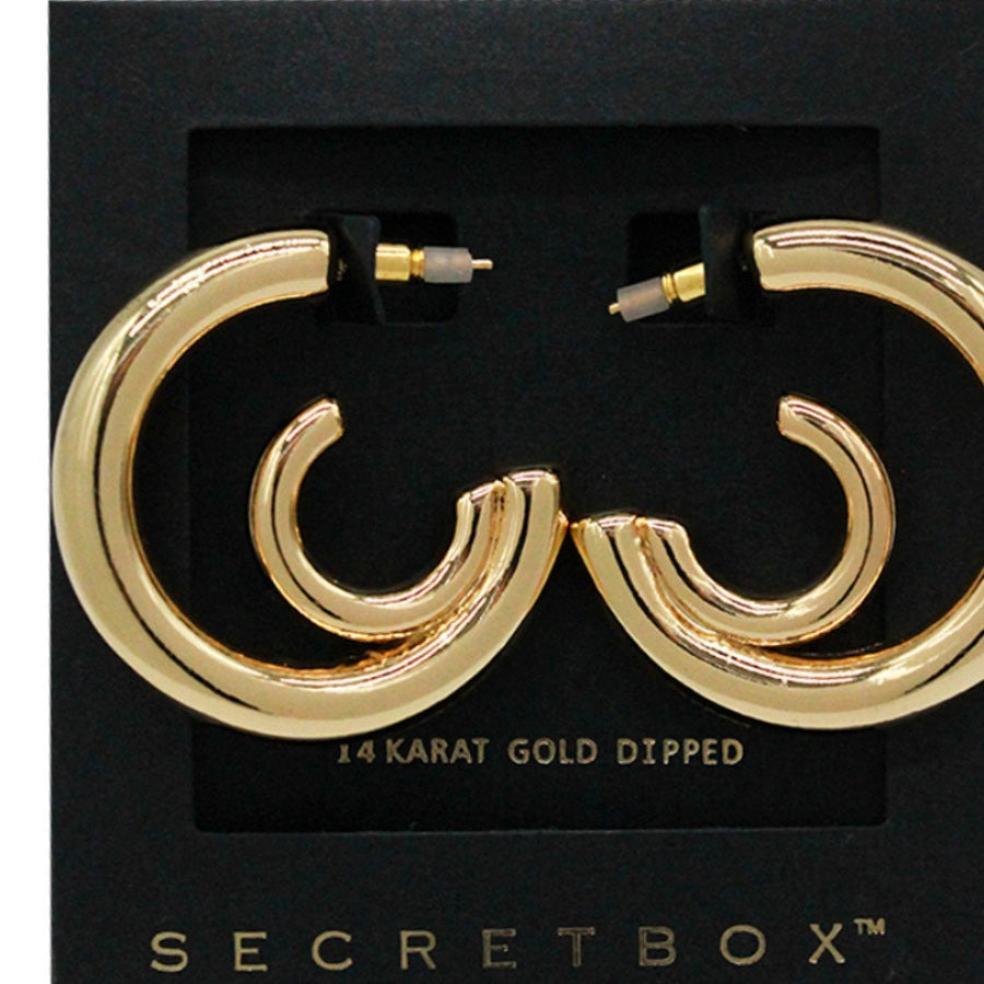 14K Gold Dipped Double "C" Hoop Earring