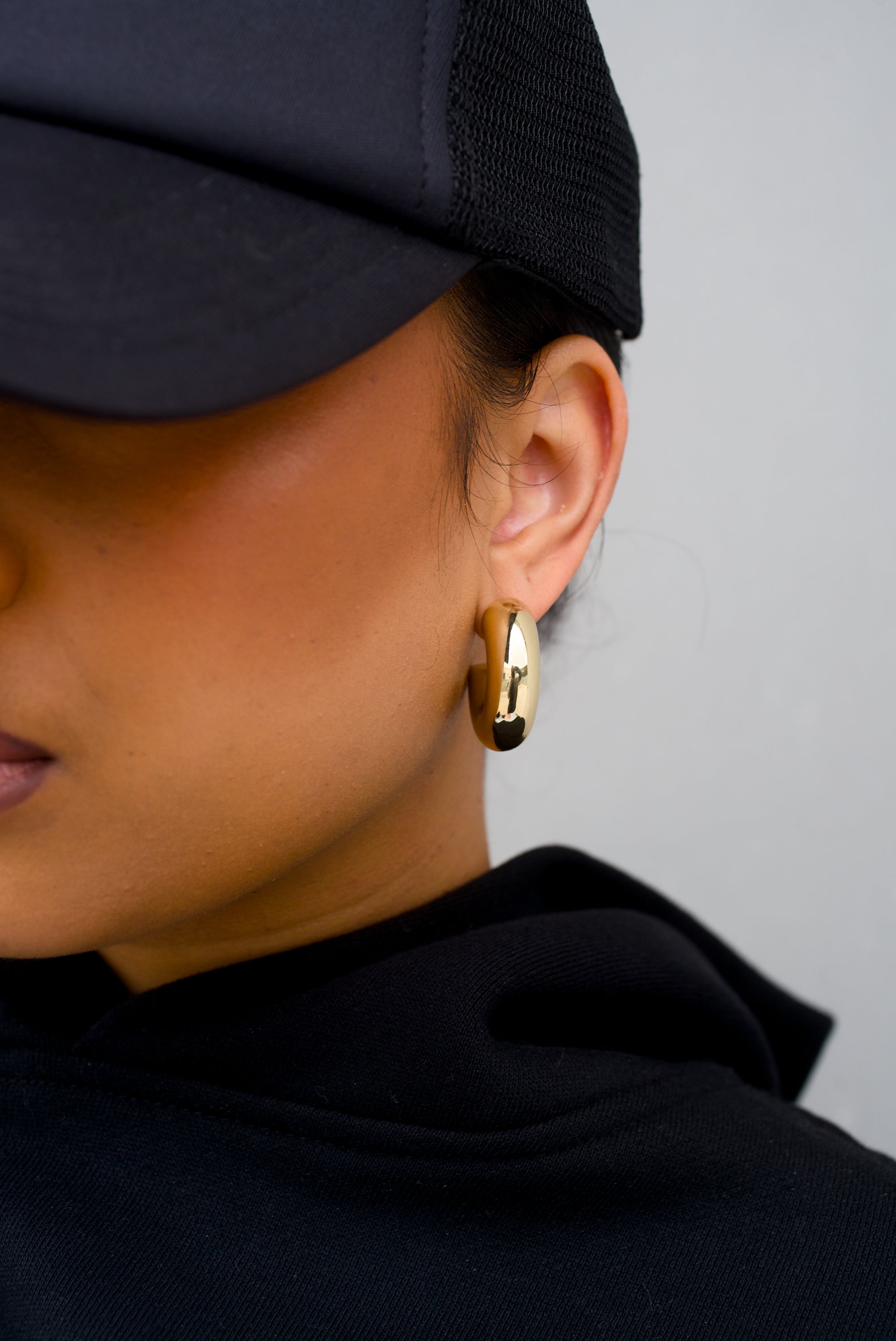 14k GOLD DIPPED TUBE HOOP BALL BACK EARRING