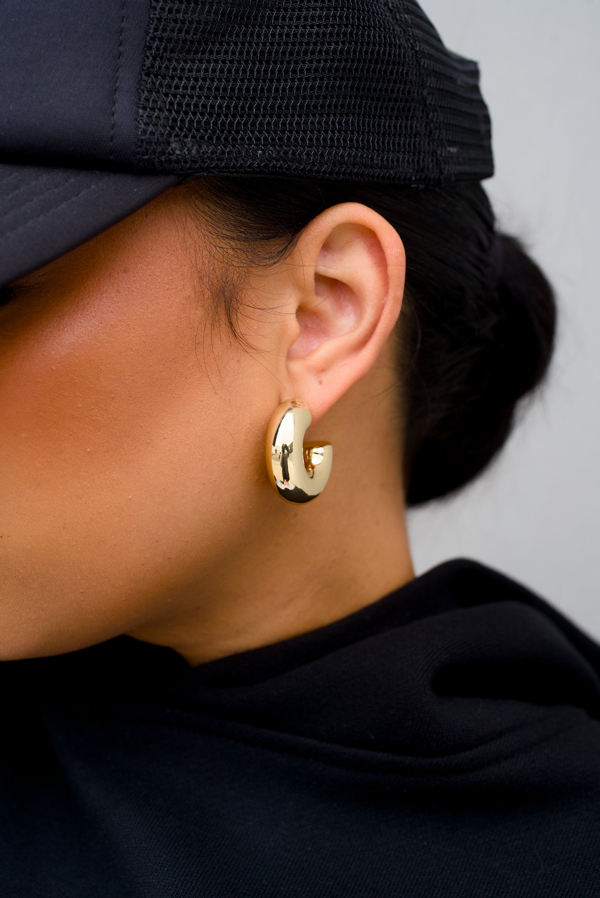 14k GOLD DIPPED TUBE HOOP BALL BACK EARRING