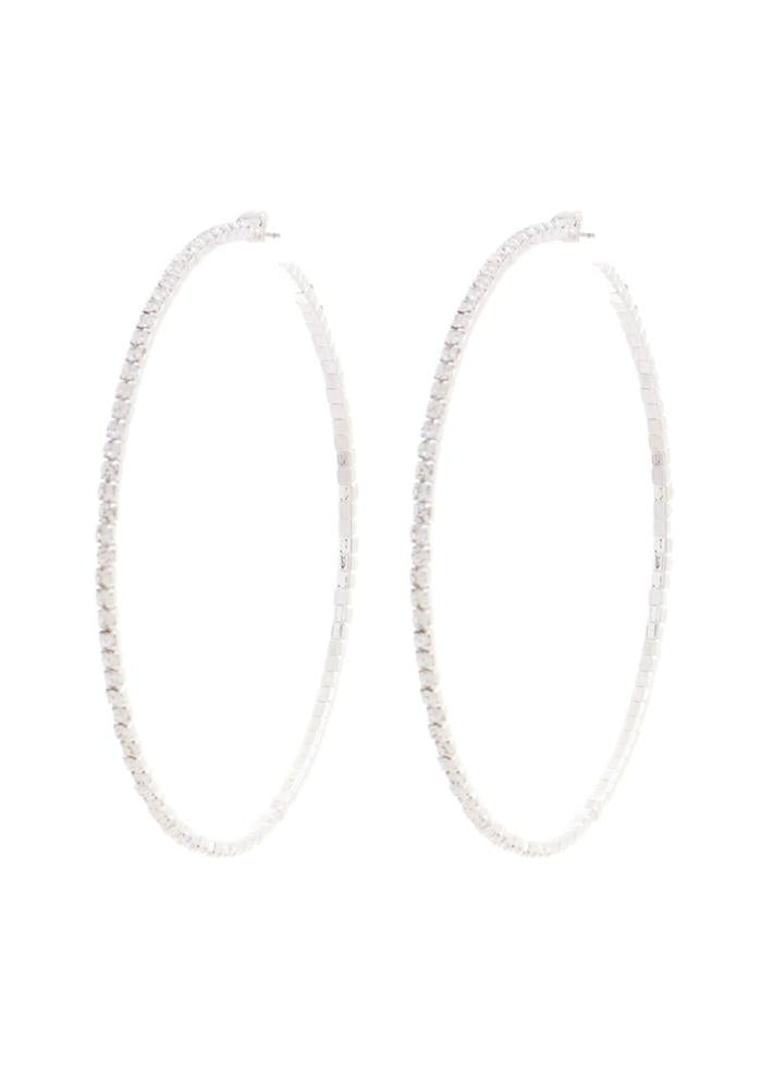 Classic Basic Rhinestone Hoop Earrings