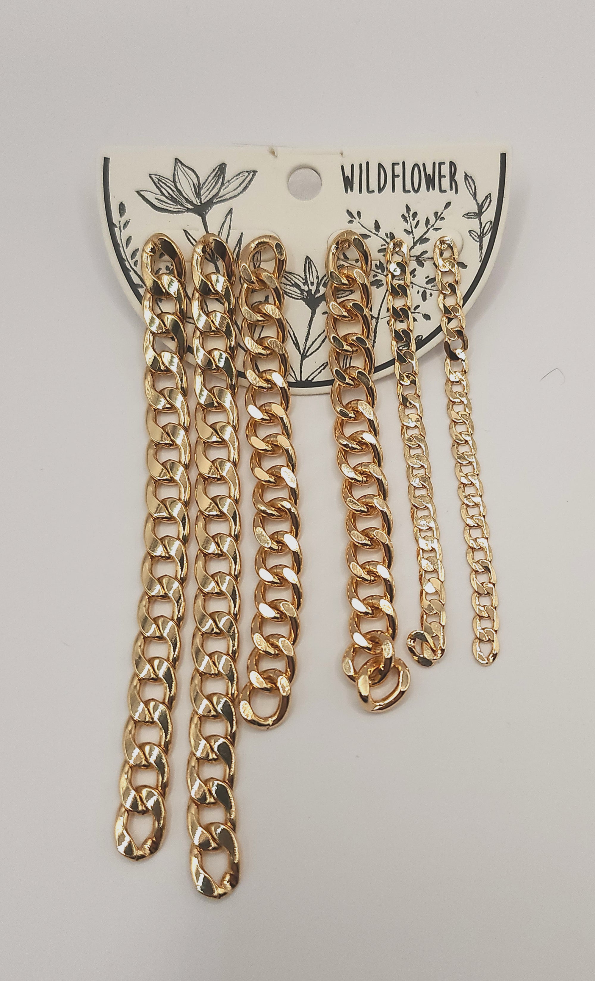3-Set Cuban Link Chain Earring