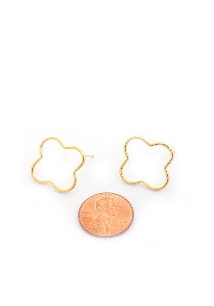 Gold Dipped Clover Earring
