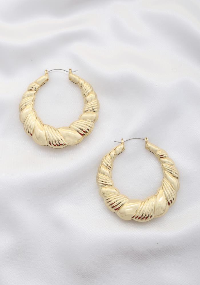 Croissant Metal Hoop Earrings