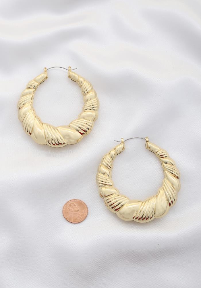 Croissant Metal Hoop Earrings