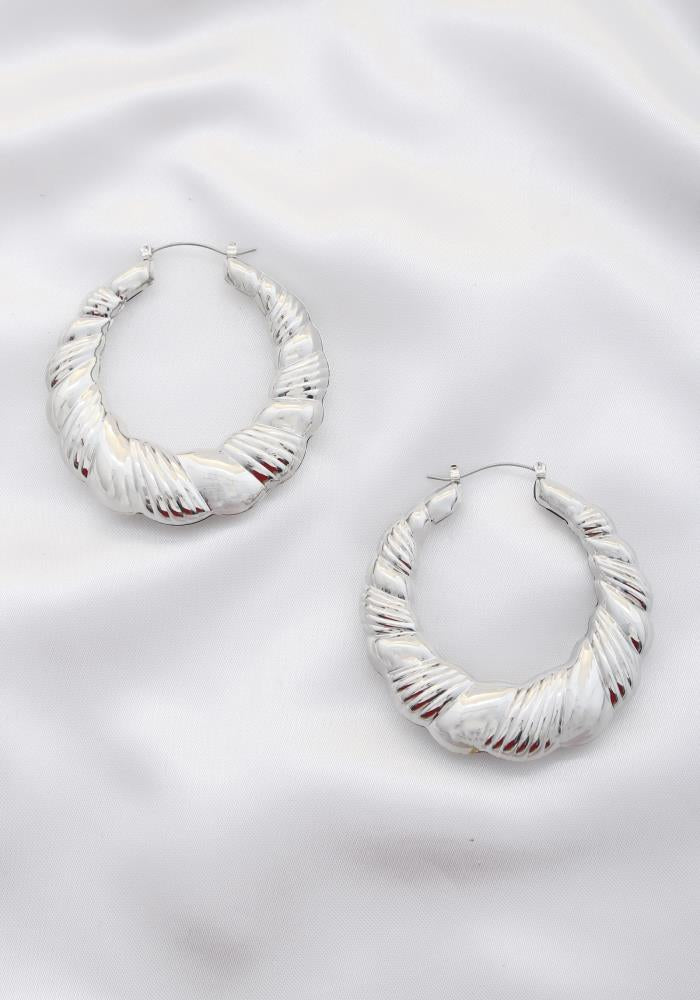 Croissant Metal Hoop Earrings