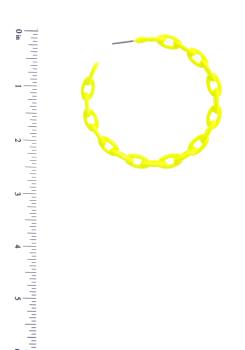 Black Open Hoop Metal Chain Link  Earring