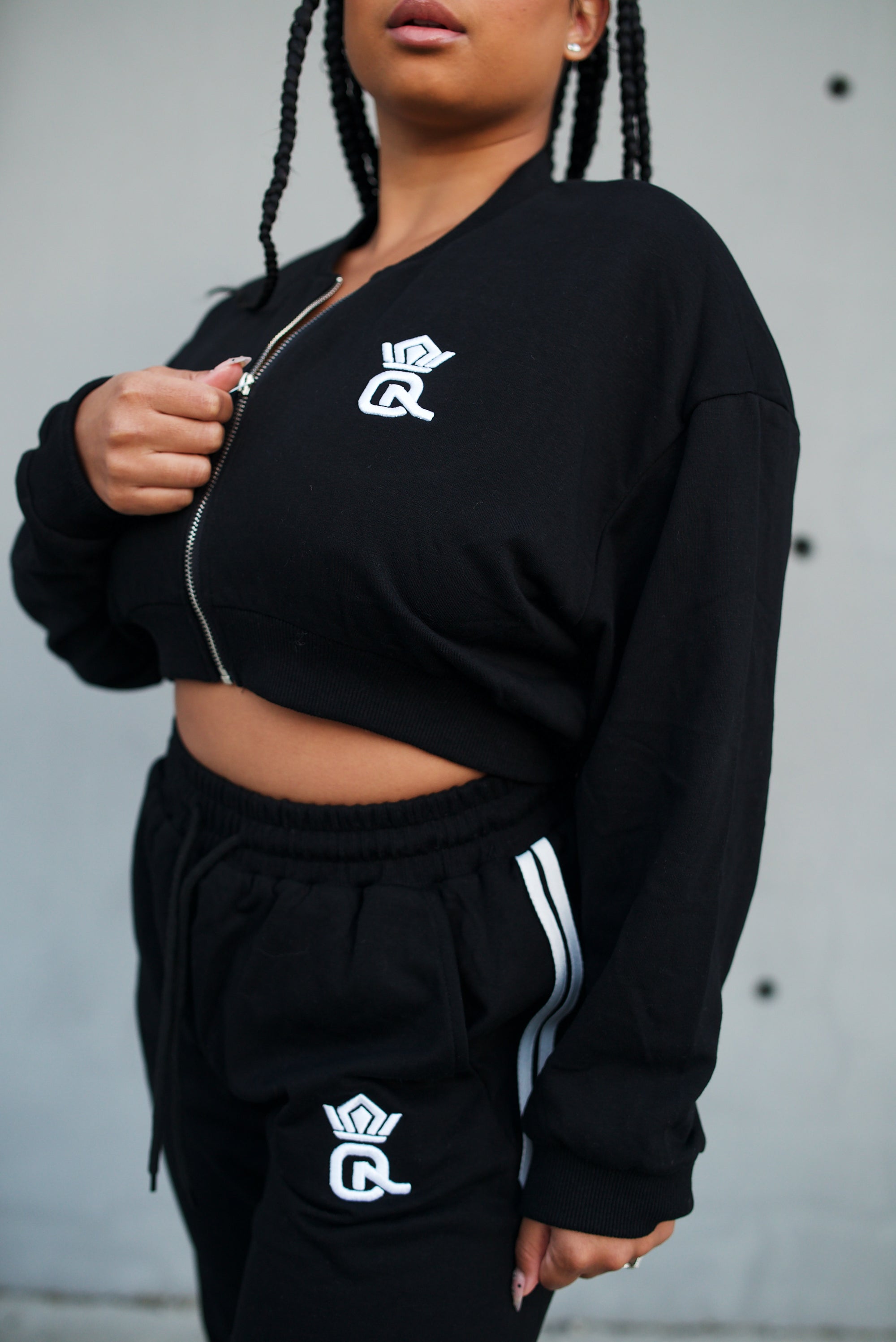 Cozy Logo Crop Zip Sweatshirt