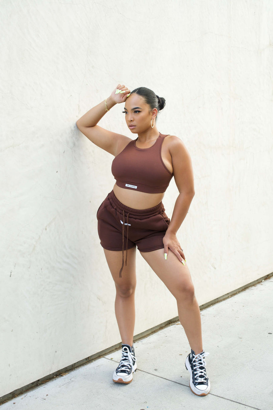 QNL Label Cropped Racer Back Top