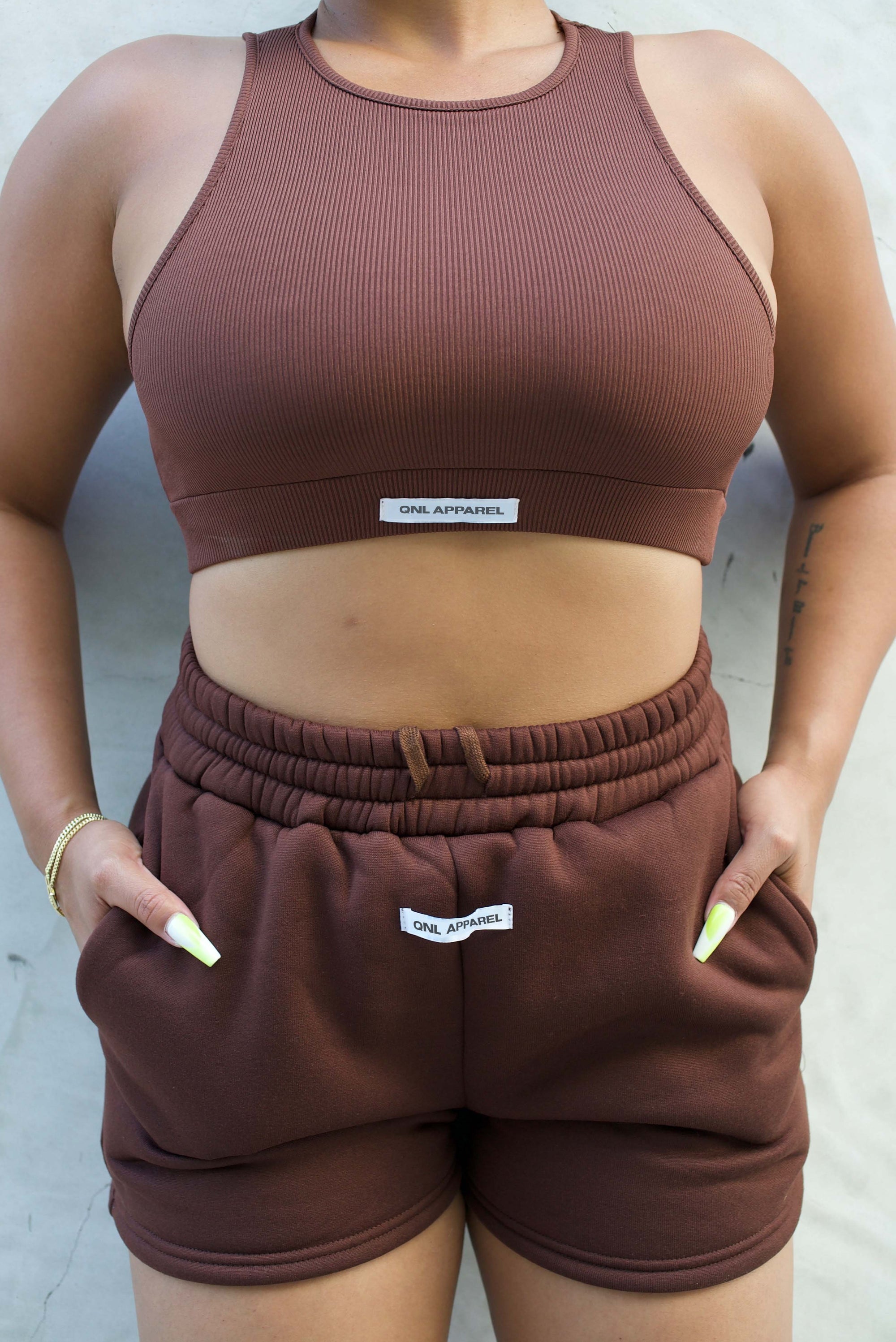 QNL Label Cropped Racer Back Top