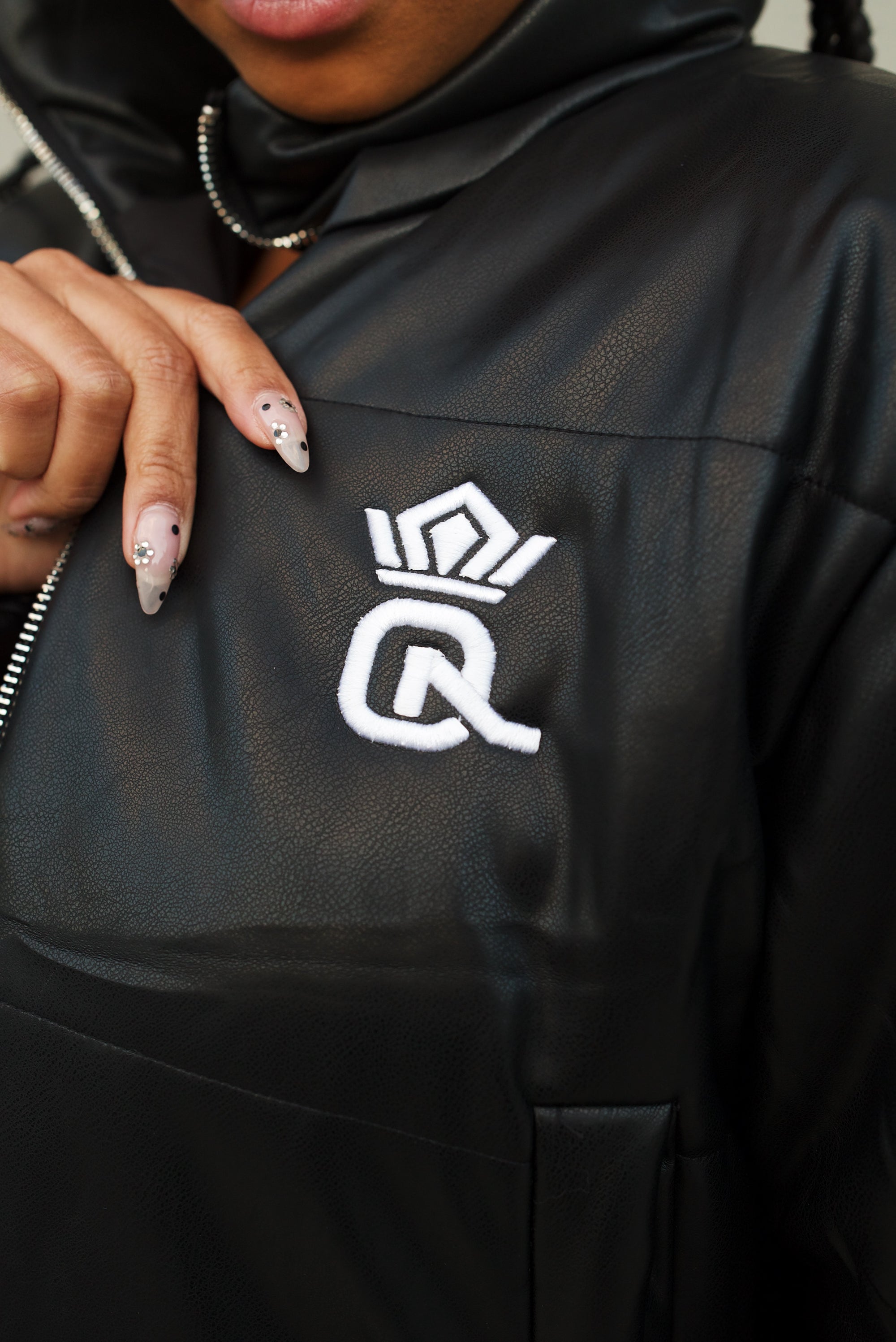 Cozy Logo Cropped Puffer Jacket