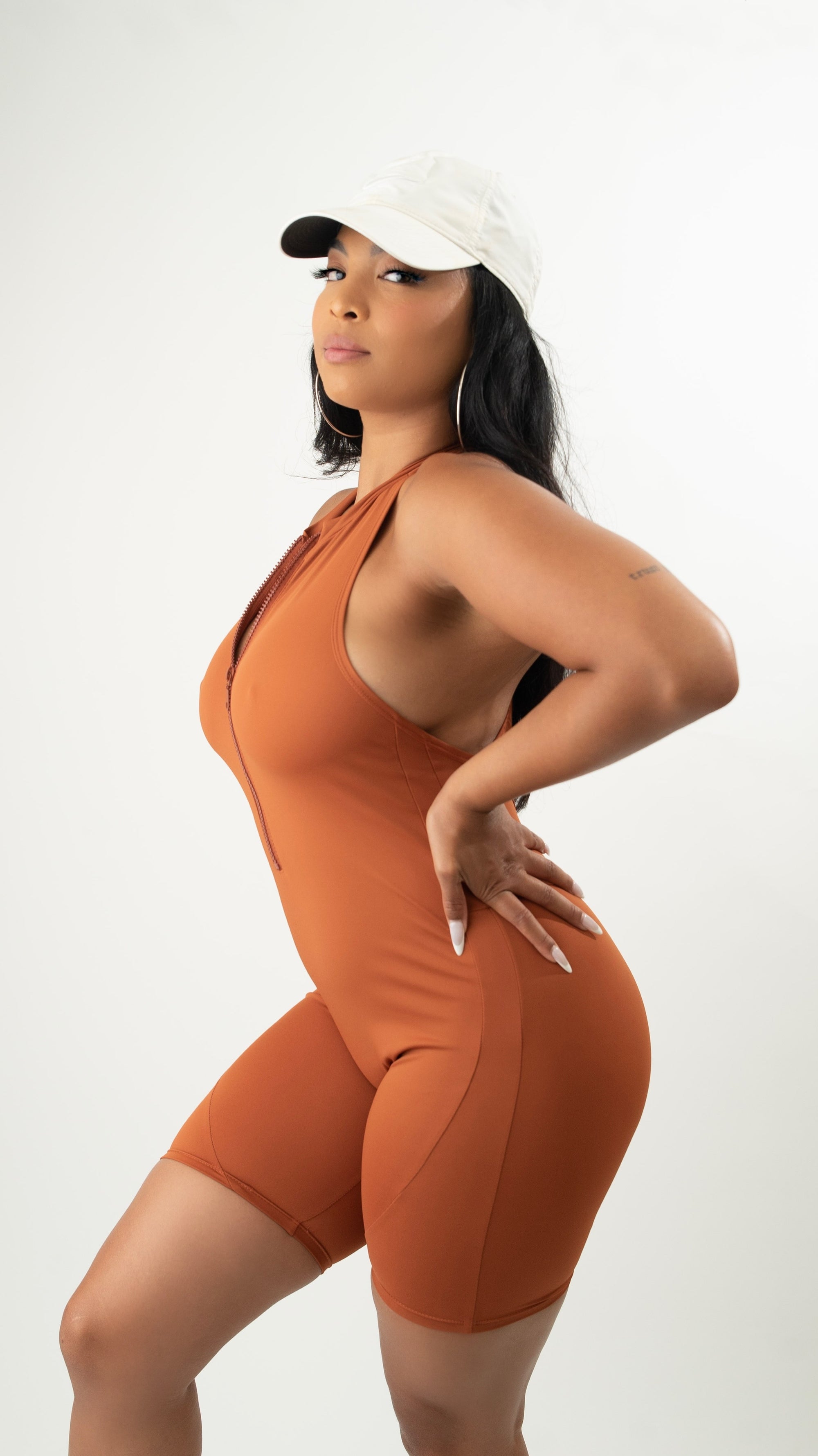 Varsity Smock Zip-Up Romper