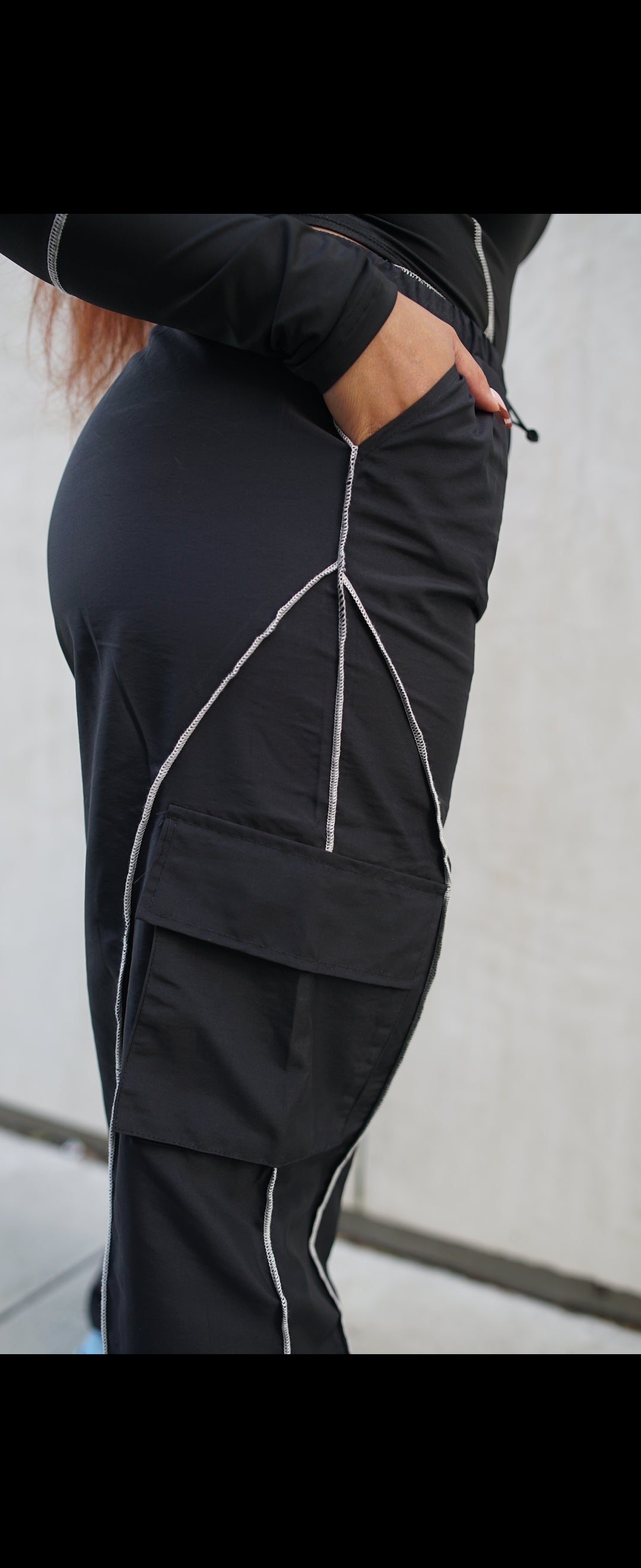 Low Waist Parachute Cargo Pants